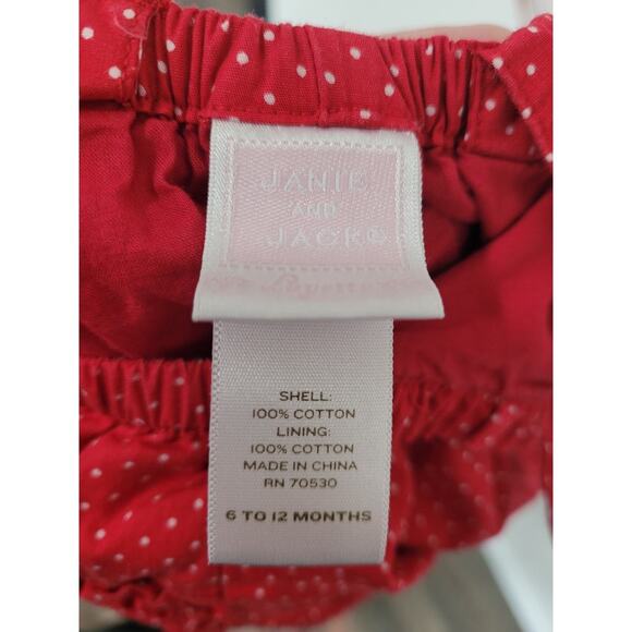 Janie and Jack‎ Red Polka Dot Baby Girl Bubble 6-12 Months Ruffle Butt #5 - Picture 4 of 4